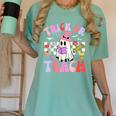Trick Or Teach Halloween Teacher Floral Ghost Groovy Women's Comfort Colors T-Shirt Chalky Mint Trick Or Teach Halloween Teacher Floral Ghost Groovy Women's Comfort Colors T-Shirt Chalky Mint