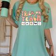 Trick Or Teach With Symbols Special Education Teacher Spooky Women's Comfort Colors T-Shirt Chalky Mint Trick Or Teach With Symbols Special Education Teacher Spooky Women's Comfort Colors T-Shirt Chalky Mint
