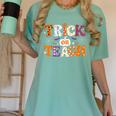 Trick Or Teach Teacher Halloween Costume Men Women Women's Comfort Colors T-Shirt Chalky Mint Trick Or Teach Teacher Halloween Costume Men Women Women's Comfort Colors T-Shirt Chalky Mint