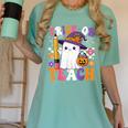 Trick Or Teach Teacher Pencil Ghost Halloween Teacher Women's Comfort Colors T-Shirt Chalky Mint Trick Or Teach Teacher Pencil Ghost Halloween Teacher Women's Comfort Colors T-Shirt Chalky Mint