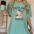 Trick Or Teach Teacher Women's Comfort Colors T-Shirt Chalky Mint