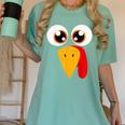 Turkey Face Halloween Costume Thanksgiving Teacher Nurse Women's Comfort Colors T-Shirt Chalky Mint Turkey Face Halloween Costume Thanksgiving Teacher Nurse Women's Comfort Colors T-Shirt Chalky Mint