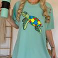 Turtle Puzzle Pieces For Autism Awareness Kids Women Teacher Women's Comfort Colors T-Shirt Chalky Mint Turtle Puzzle Pieces For Autism Awareness Kids Women Teacher Women's Comfort Colors T-Shirt Chalky Mint