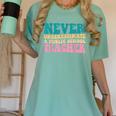 Never Underestimate A Public School Teacher Groovy Women Women's Comfort Colors T-Shirt Chalky Mint