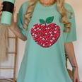 Valentines Day Teacher Hearts Apple Love Teach Women Men Women's Comfort Colors T-Shirt Chalky Mint