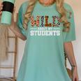 Wild About My Students Shirt Animals Teacher Women's Comfort Colors T-Shirt Chalky Mint