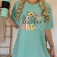 Wildflower Pre-K Preschool Team Floral Teacher Girls Women's Comfort Colors T-Shirt Chalky Mint