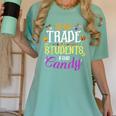 Will Trade Students For Candy Teacher Cute Halloween Costume Women's Comfort Colors T-Shirt Chalky Mint Will Trade Students For Candy Teacher Cute Halloween Costume Women's Comfort Colors T-Shirt Chalky Mint
