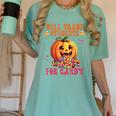 Will Trade Students For Candy Teacher Cute Halloween Pumpkin Women's Comfort Colors T-Shirt Chalky Mint Will Trade Students For Candy Teacher Cute Halloween Pumpkin Women's Comfort Colors T-Shirt Chalky Mint