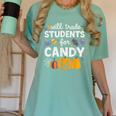 Will Trade Students For Candy Teacher Cute Halloween Women's Comfort Colors T-Shirt Chalky Mint Will Trade Students For Candy Teacher Cute Halloween Women's Comfort Colors T-Shirt Chalky Mint