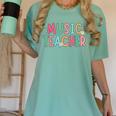 Women Music Teacher First Day Of School Elementary School Women's Comfort Colors T-Shirt Chalky Mint