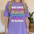 100 Days Of School Heart Love Teacher Or Student 100th Day Women's Comfort Colors T-Shirt Violet
