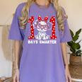 100 Days Smarter 101st Day School Dalmatian Dog Teacher Kids Women's Comfort Colors T-Shirt Violet