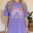 100th Day Of Kindergarten Teacher Kids 100 Days Smarter Women's Comfort Colors T-Shirt Violet 100th Day Of Kindergarten Teacher Kids 100 Days Smarter Women's Comfort Colors T-Shirt Violet