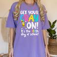 100th Day Of School Get Your Cray On Teacher Women's Comfort Colors T-Shirt Violet