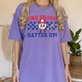 2nd Grade Batter Up Back To School Baseball Teacher Kids Women's Comfort Colors T-Shirt Violet