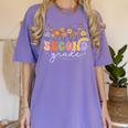 2nd Second Grade Teacher Wildflower Back To School Floral Women's Comfort Colors T-Shirt Violet
