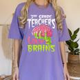 3rd Grade Teachers Love Brains Zombie Teacher Halloween Women's Comfort Colors T-Shirt Violet
