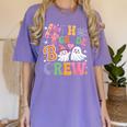 4th Grade Boo Crew Fourth Grade Teacher Kids Happy Halloween Women's Comfort Colors T-Shirt Violet