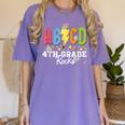 4th Grade Rocks ABCD Back To School Rock Teachers Women's Comfort Colors T-Shirt Violet