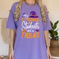 My 4th Grade Students Are a Treat Teacher Halloween Witch For Men Women Kids Women's Comfort Colors T-Shirt Violet My 4th Grade Students Are a Treat Teacher Halloween Witch For Men Women Kids Women's Comfort Colors T-Shirt Violet