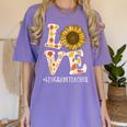 4th Grade Teacher Love Autumn Fall Sunflower Appreciation Women's Comfort Colors T-Shirt Violet 4th Grade Teacher Love Autumn Fall Sunflower Appreciation Women's Comfort Colors T-Shirt Violet