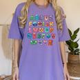 ABC Cute Monster Alphabet Halloween Teacher Costume Kids Women's Comfort Colors T-Shirt Violet