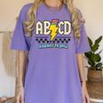 ABCD Highway To Spell Pencil Teacher & Student Font Me Women's Comfort Colors T-Shirt Violet