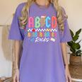 ABCD Kindergarten Rocks Pencil Lightning Teachers Rock Boys Women's Comfort Colors T-Shirt Violet