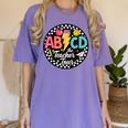 ABCD The Teacher Tour Back To School First Day Of School Women's Comfort Colors T-Shirt Violet