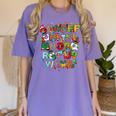 ABCs Learning Kindergarten Teacher Christmas Lights Alphabet For Men Women Kids Women's Comfort Colors T-Shirt Violet