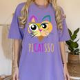 Abstract Cat Art Picatsso Shirt For Art Teachers Women's Comfort Colors T-Shirt Violet Abstract Cat Art Picatsso Shirt For Art Teachers Women's Comfort Colors T-Shirt Violet