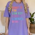 Admit It You Low Key Love Learning Bruh Teachers Women Women's Comfort Colors T-Shirt Violet
