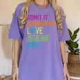Admit It You Low Key Love Science Bruh Funny Science Teacher Women's Comfort Colors T-Shirt Violet Admit It You Low Key Love Science Bruh Funny Science Teacher Women's Comfort Colors T-Shirt Violet
