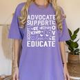 Advocate Support Accept Educate Special Education Teacher Women's Comfort Colors T-Shirt Violet Advocate Support Accept Educate Special Education Teacher Women's Comfort Colors T-Shirt Violet