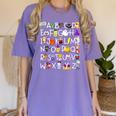 Alphabet ABCs Halloween Characters Kindergarten Teacher Kids Women's Comfort Colors T-Shirt Violet Alphabet ABCs Halloween Characters Kindergarten Teacher Kids Women's Comfort Colors T-Shirt Violet
