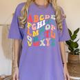 Alphabet Hi Back To School ABC Pre K Kindergarten Teacher Women's Comfort Colors T-Shirt Violet Alphabet Hi Back To School ABC Pre K Kindergarten Teacher Women's Comfort Colors T-Shirt Violet