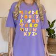 Alphabet Turkey Thanksgiving Costume Preschool Teacher Men Women Women's Comfort Colors T-Shirt Violet