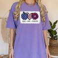 American Flag Teach Love Freedom Preschool Teacher 4th July Women's Comfort Colors T-Shirt Violet