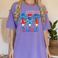 All American Teacher Pencil Coquette Bow USA Flag Teachers Women's Comfort Colors T-Shirt Violet All American Teacher Pencil Coquette Bow USA Flag Teachers Women's Comfort Colors T-Shirt Violet