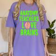 Anatomy Teachers Love Brains Halloween Teacher Costume Shirt Women's Comfort Colors T-Shirt Violet