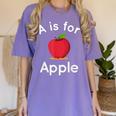 A Is For Apple Toddler Kindergarten Preschool Teacher Women's Comfort Colors T-Shirt Violet