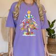 Art Christmas Tree Merry Christmas Artist Art Teacher Women's Comfort Colors T-Shirt Violet