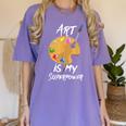 Art Is My Superpower Drawing Art Teacher Artists Women's Comfort Colors T-Shirt Violet