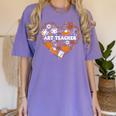 Art Teacher Heart Autumn Thanksgiving Kids Women's Comfort Colors T-Shirt Violet Art Teacher Heart Autumn Thanksgiving Kids Women's Comfort Colors T-Shirt Violet