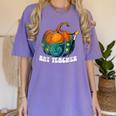 Art Teacher Pumpkin Halloween Night Men Women Women's Comfort Colors T-Shirt Violet Art Teacher Pumpkin Halloween Night Men Women Women's Comfort Colors T-Shirt Violet