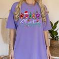 ASL Christmas Buffalo Plaid Teacher American Sign Language Women's Comfort Colors T-Shirt Violet ASL Christmas Buffalo Plaid Teacher American Sign Language Women's Comfort Colors T-Shirt Violet