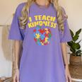 Autism Teacher Shirt I Teach Kindness Apple Puzzle Awareness Women's Comfort Colors T-Shirt Violet