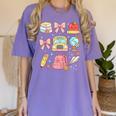 Back To School Coquette Teacher Women Girl Kindergarten PreK Women's Comfort Colors T-Shirt Violet Back To School Coquette Teacher Women Girl Kindergarten PreK Women's Comfort Colors T-Shirt Violet