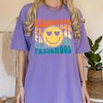 Back To School Groovy Smile Preschool Teachers Students Kids Women's Comfort Colors T-Shirt Violet
